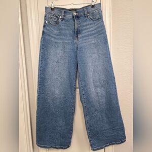 Banana Republic Factory Wide-Leg High-Rise Jeans in Medium Blue